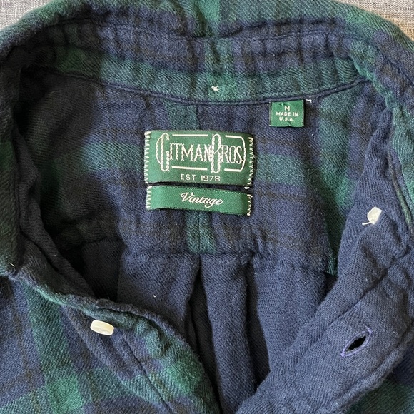 Gitman Bros Vintage Button Down Long Sleeve Shirt - Men's Size M - Blue Green - Picture 5 of 11